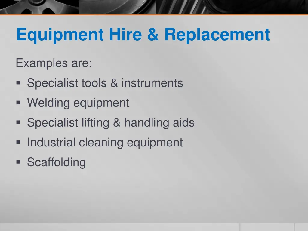 equipment hire replacement