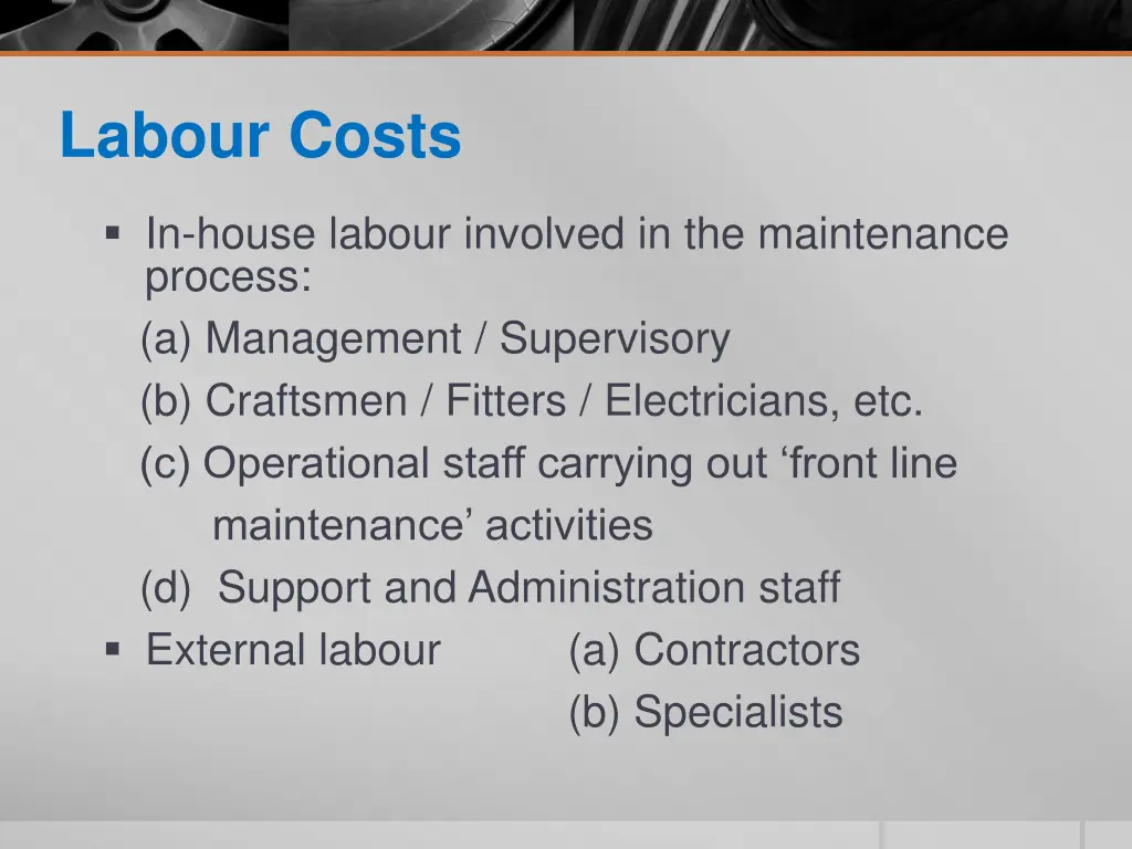 labour costs