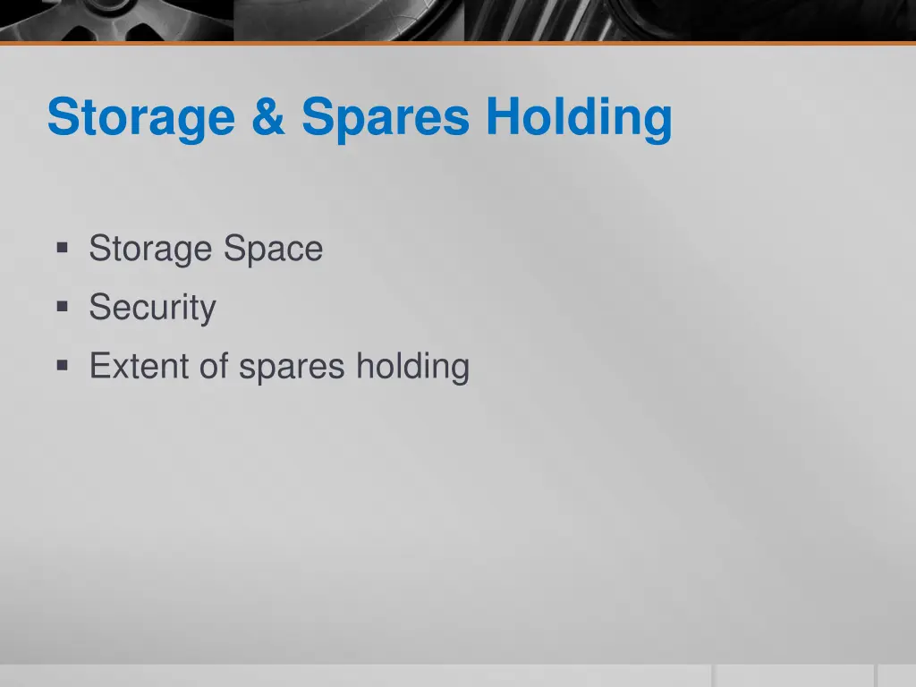 storage spares holding
