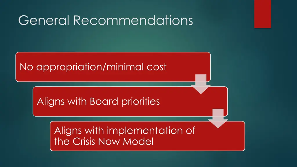 general recommendations