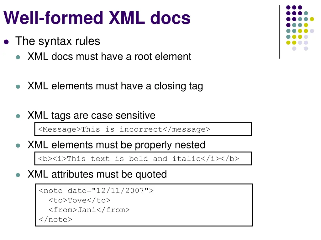 well formed xml docs