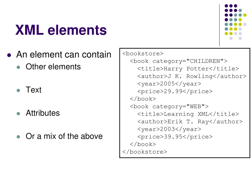 xml elements