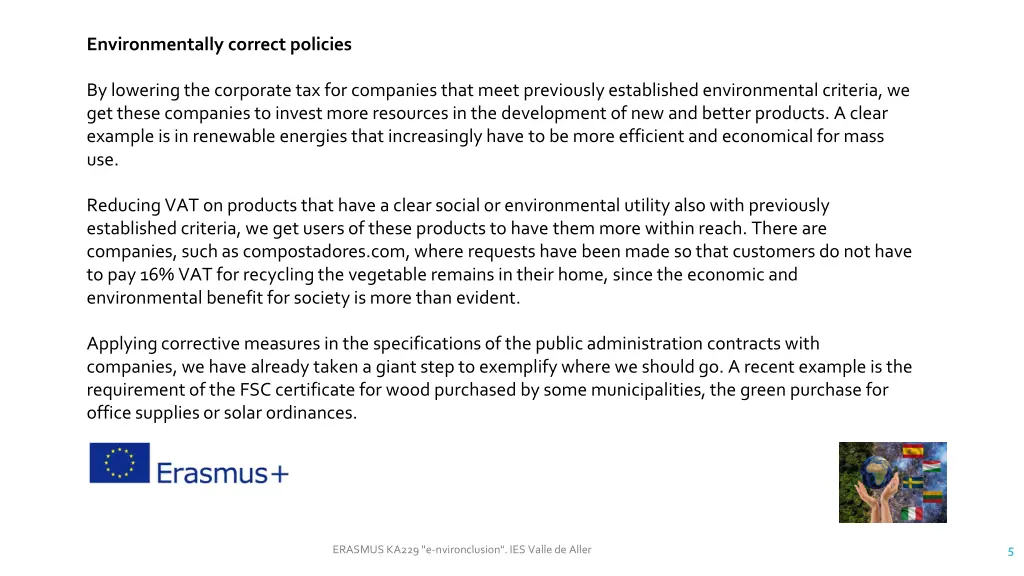 environmentally correct policies