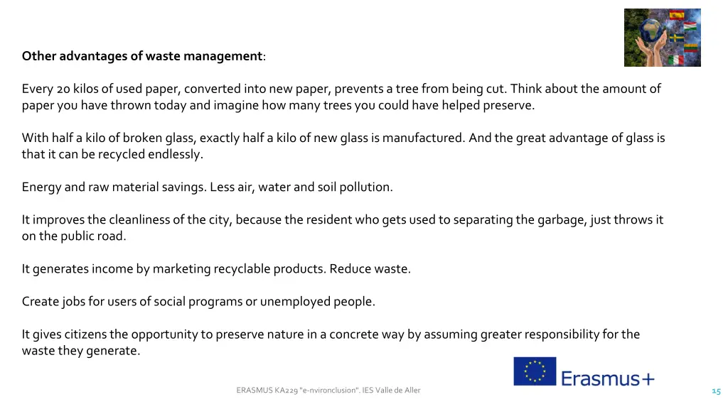 other advantages of waste management