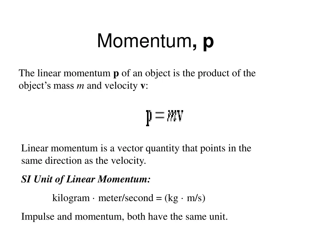 momentum p