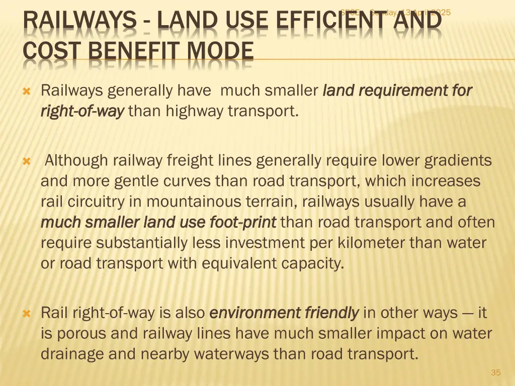 railways land use efficient and cost benefit mode 1