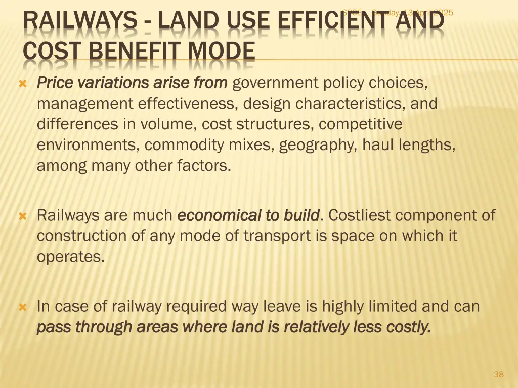 railways land use efficient and cost benefit mode 4