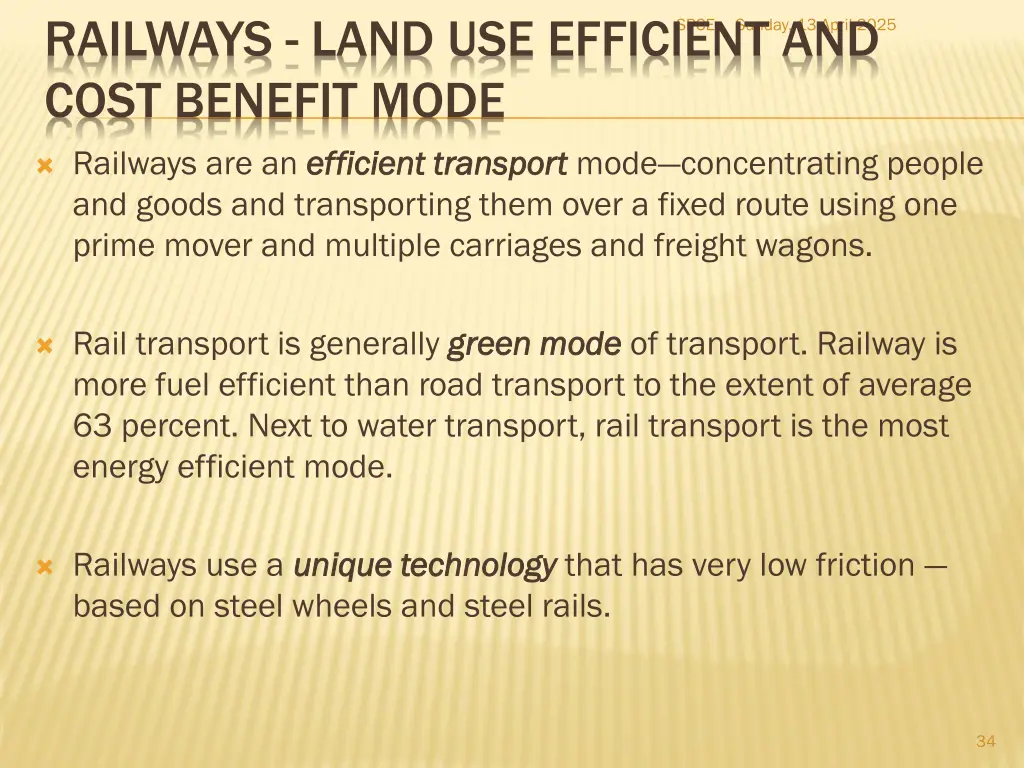 railways land use efficient and cost benefit mode