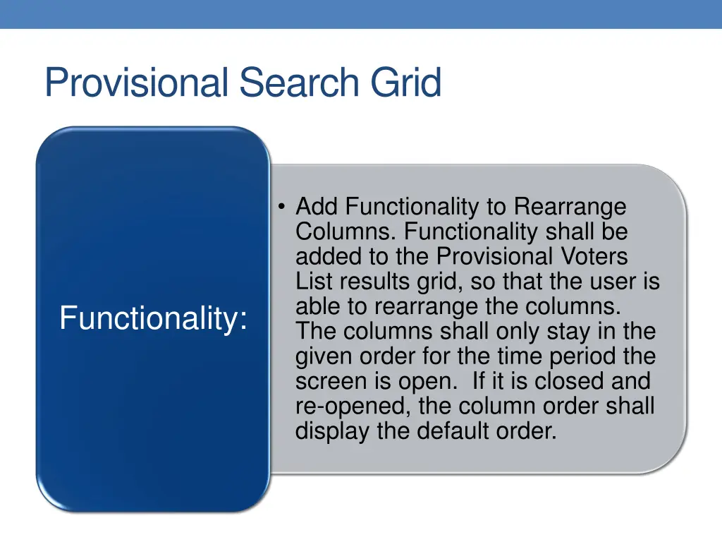 provisional search grid