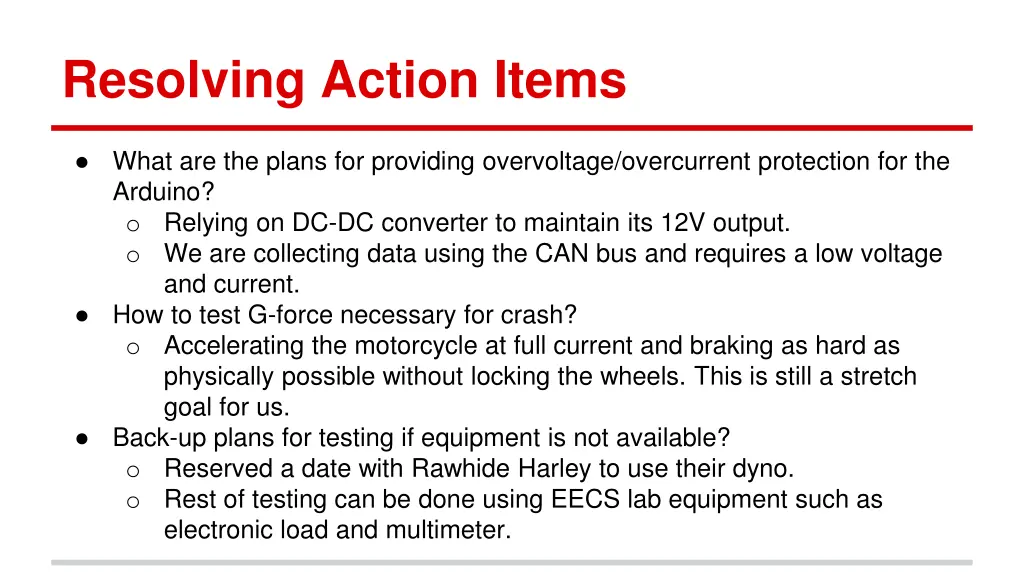 resolving action items 1