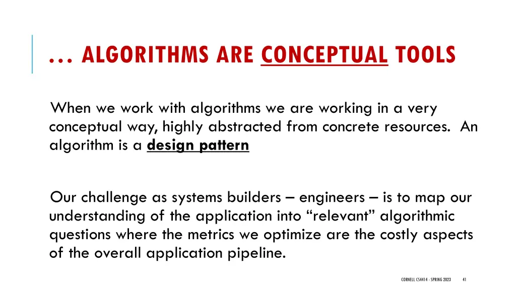 algorithms are conceptual tools