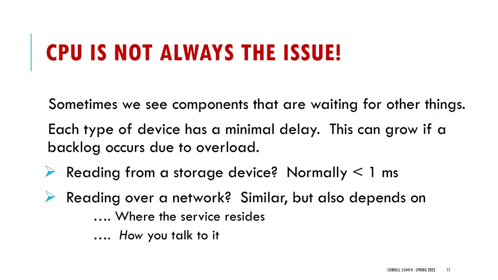 cpu is not always the issue