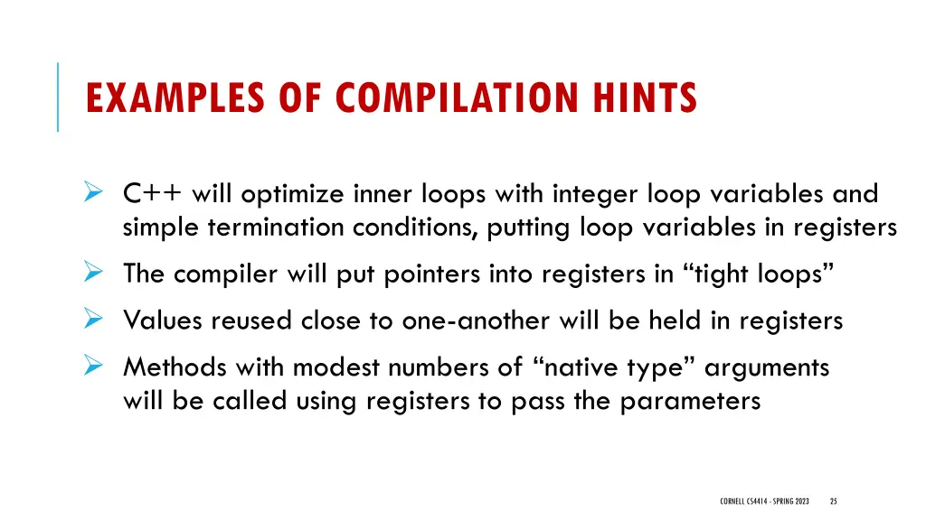examples of compilation hints