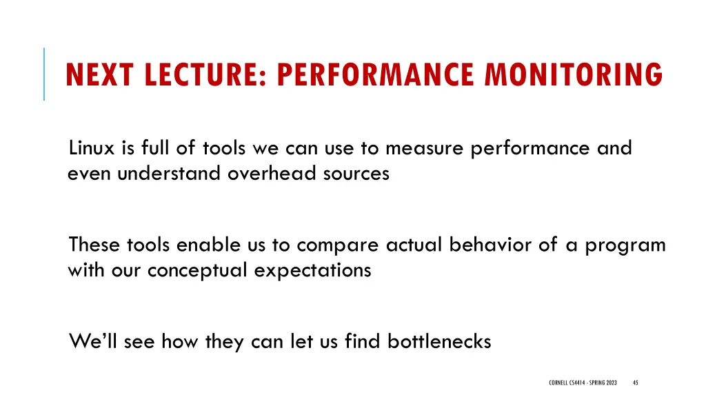 next lecture performance monitoring