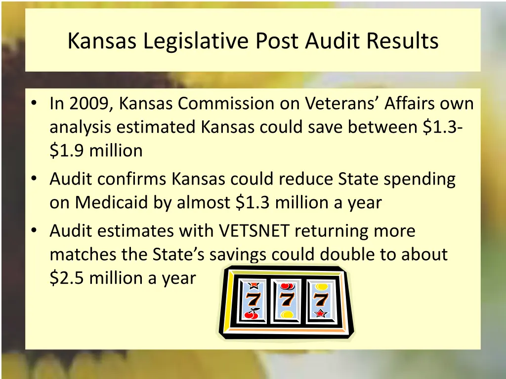 kansas legislative post audit results 1