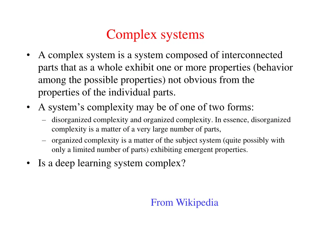 complex systems