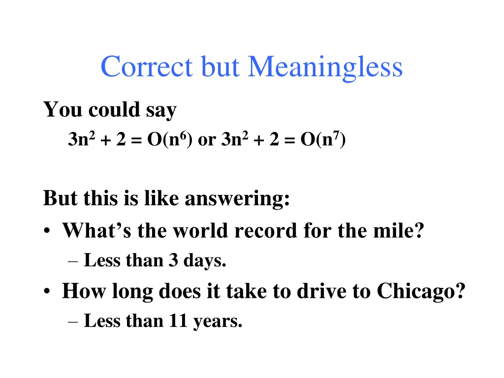 correct but meaningless
