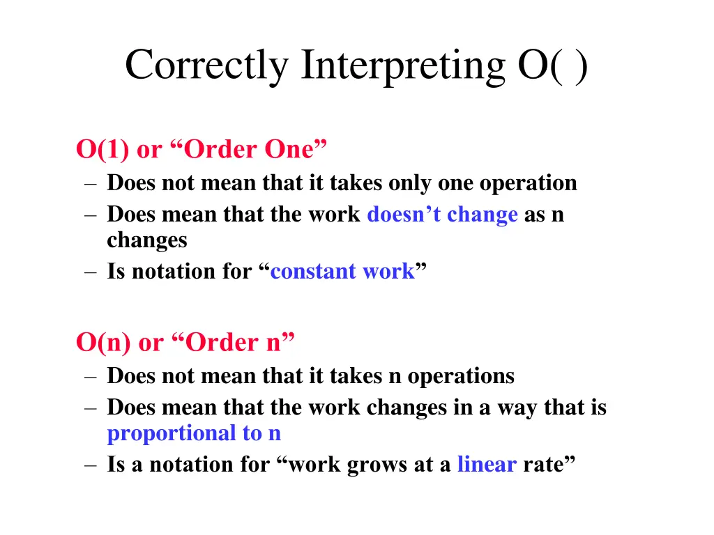 correctly interpreting o