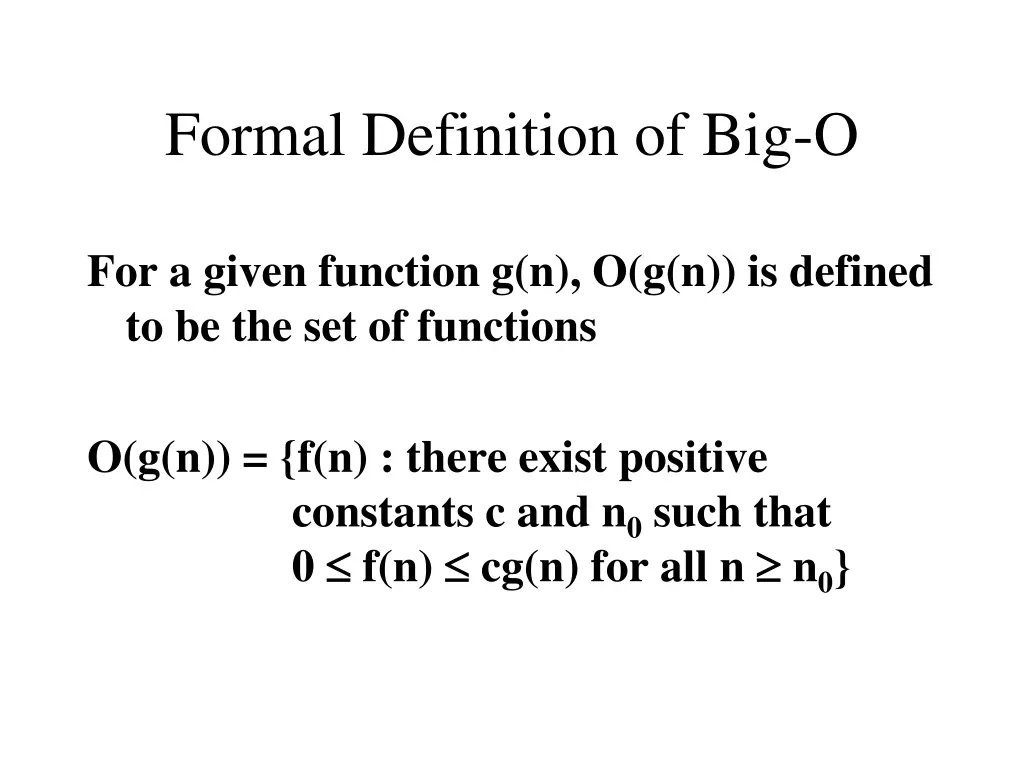 formal definition of big o
