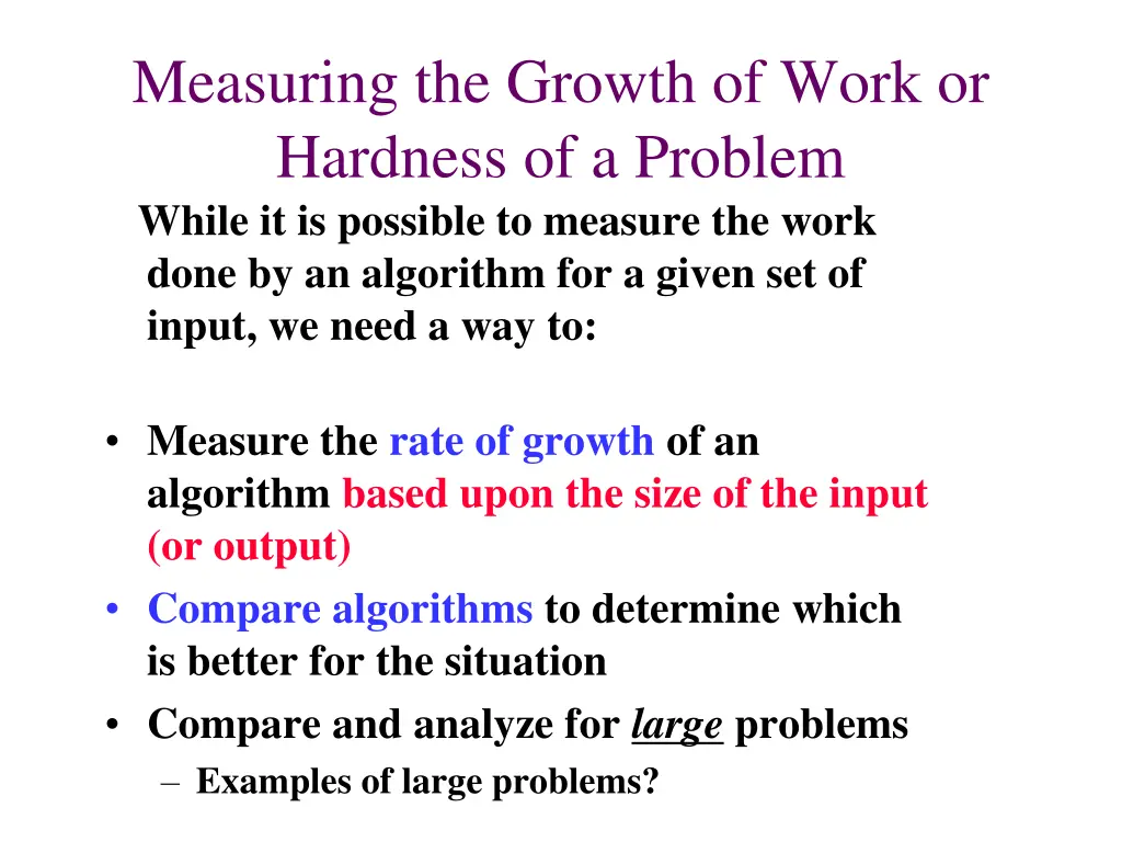 measuring the growth of work or hardness