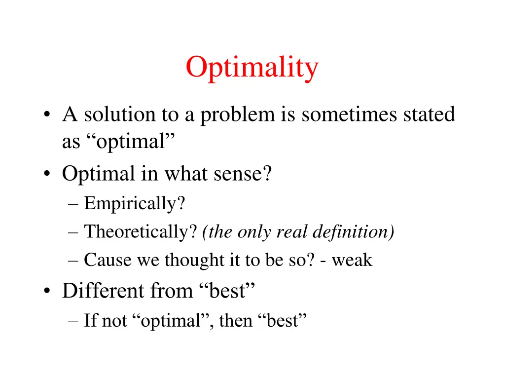 optimality
