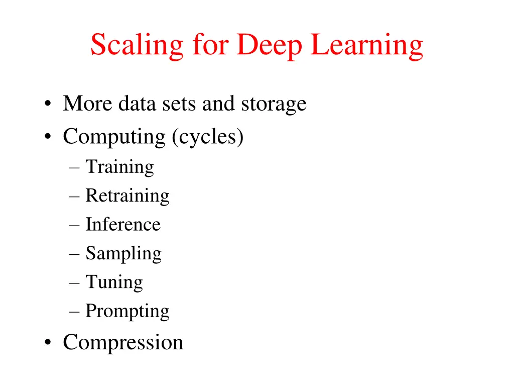 scaling for deep learning