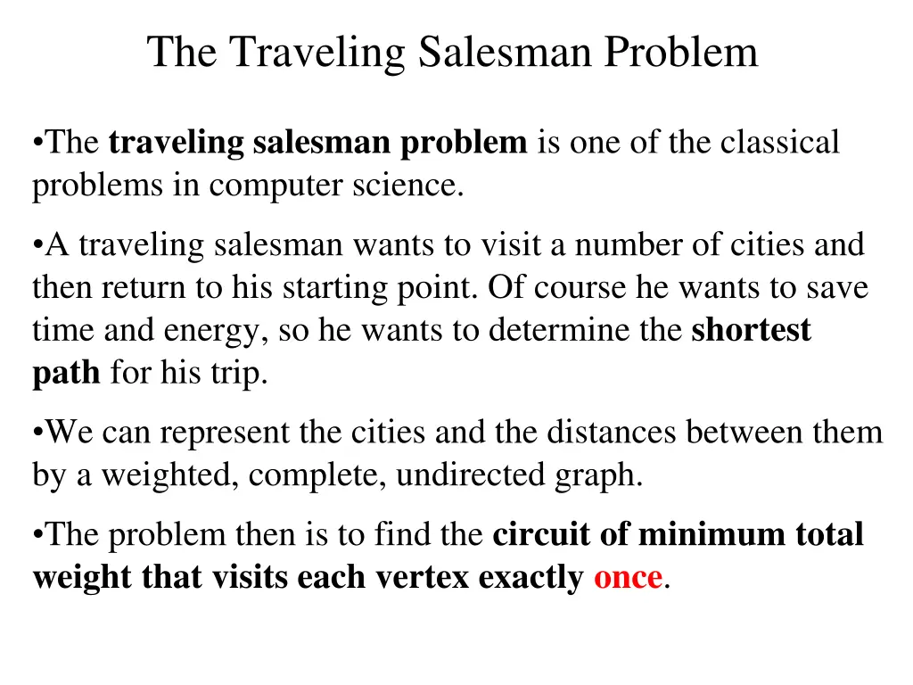 the traveling salesman problem