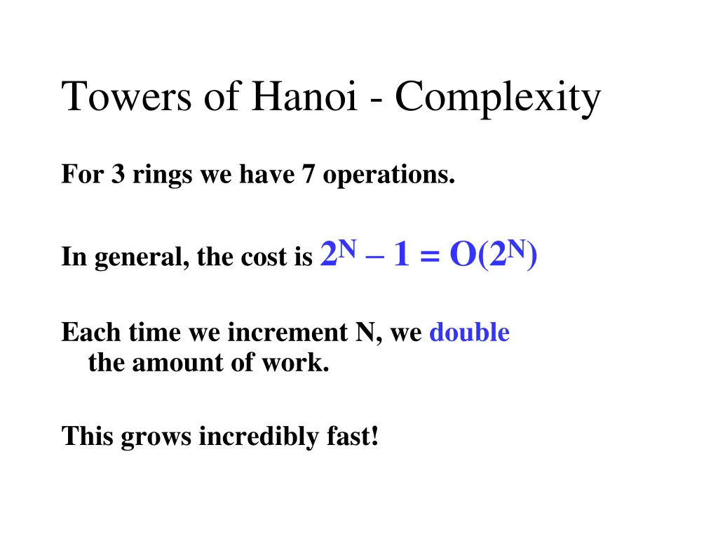 towers of hanoi complexity