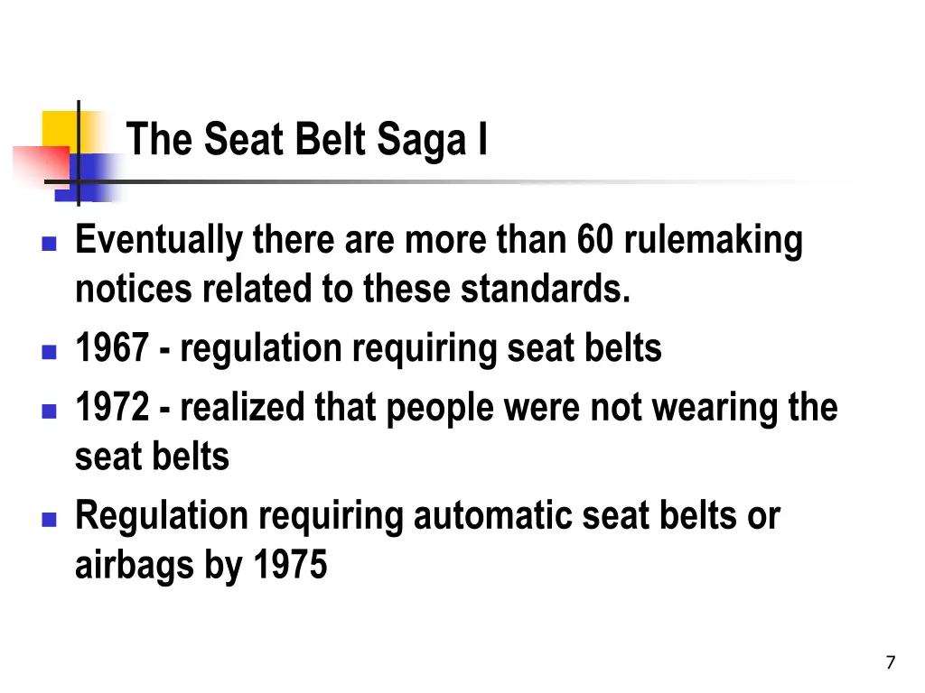 the seat belt saga i