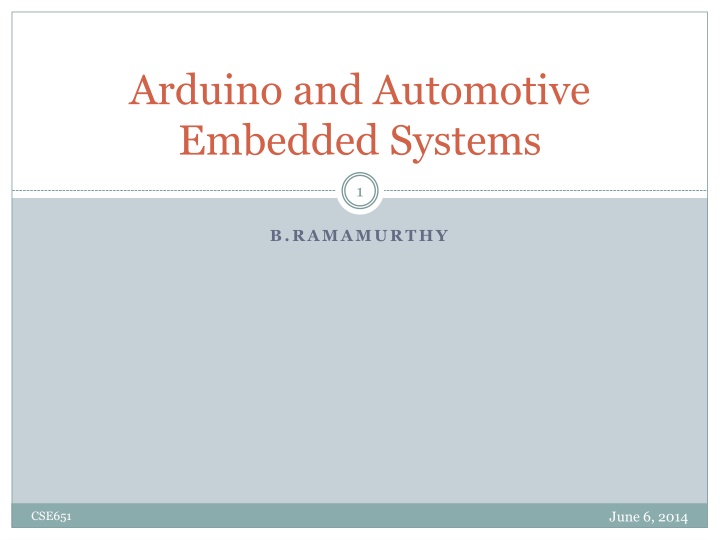 arduino and automotive embedded systems