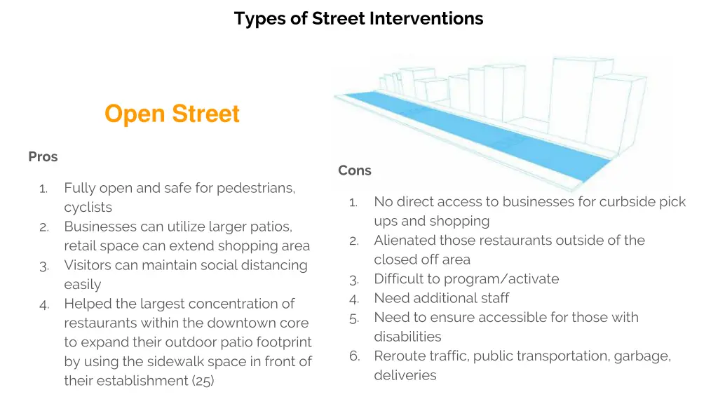 types of street interventions