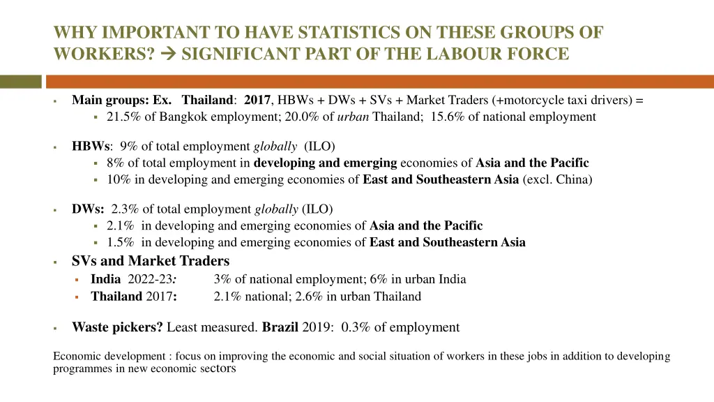why important to have statistics on these groups