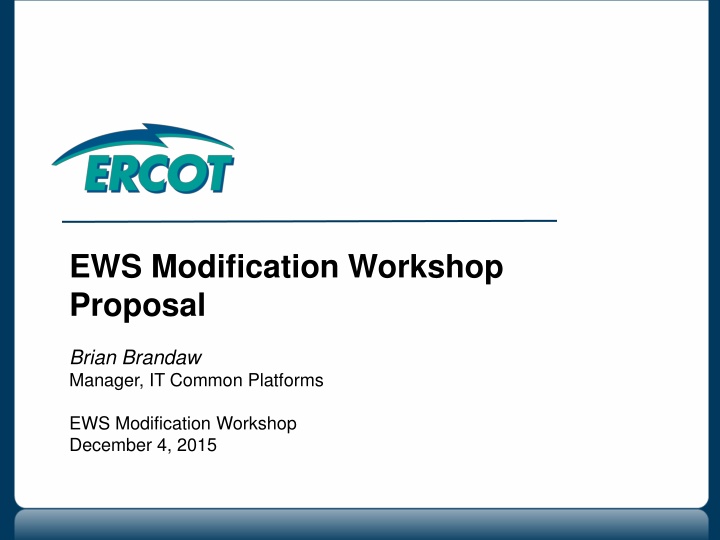 ews modification workshop proposal