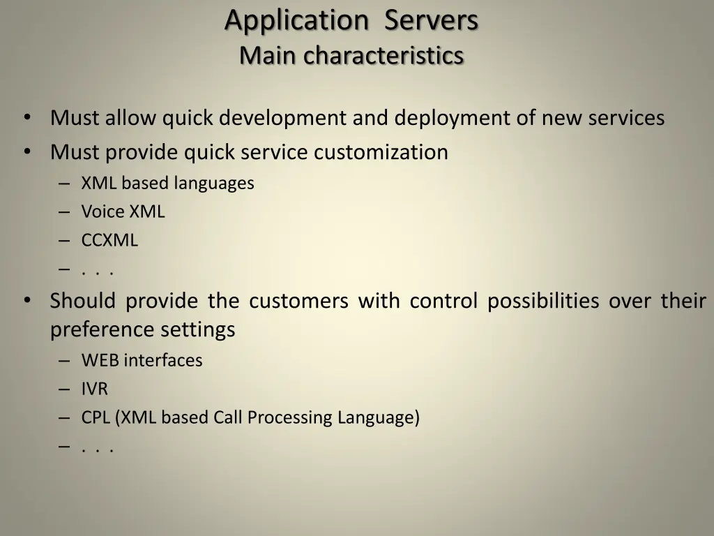 application servers main characteristics