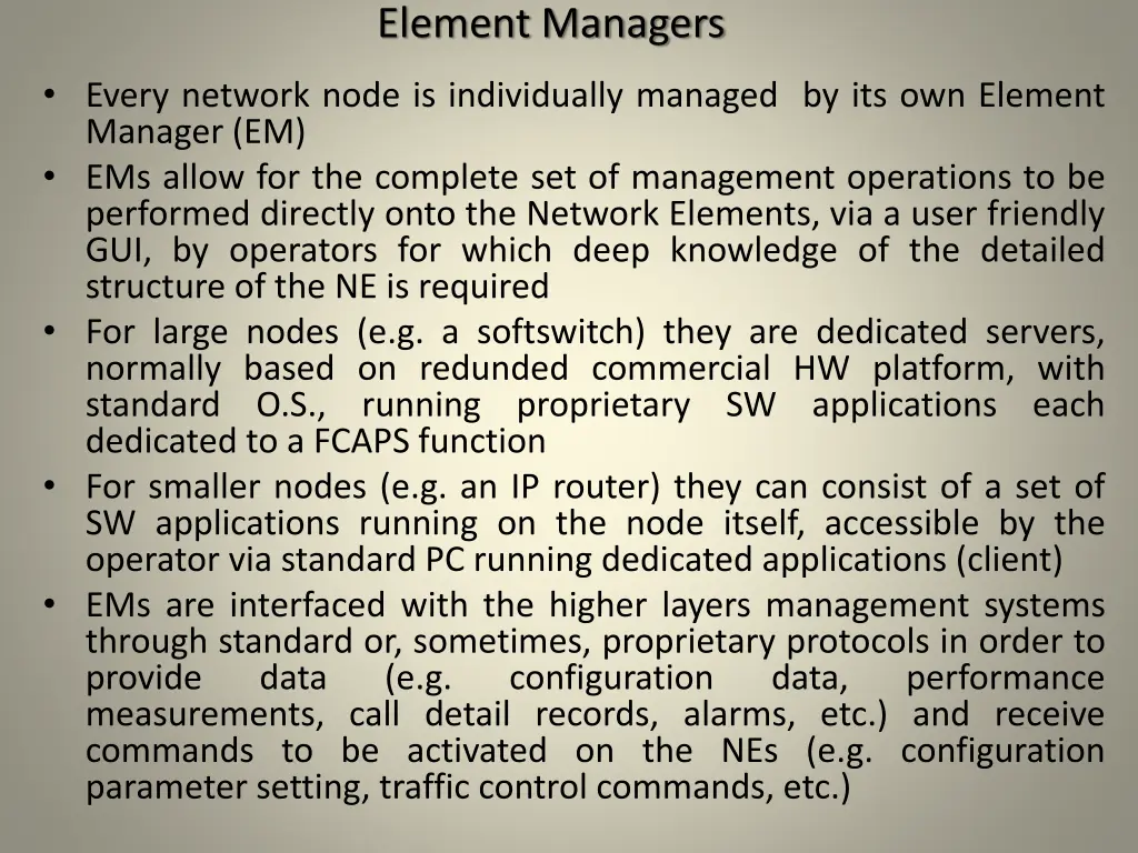 element managers