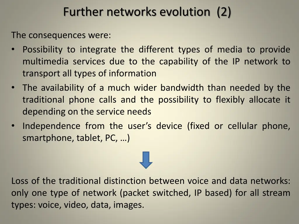 further networks evolution 2