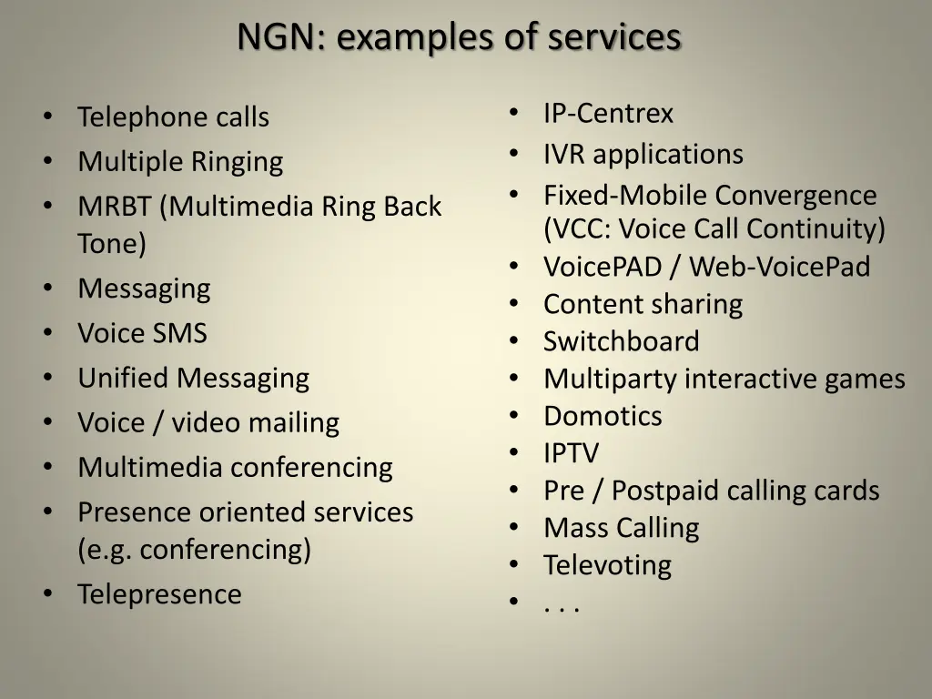 ngn examples of services