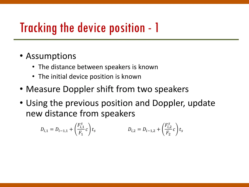 tracking the device position 1
