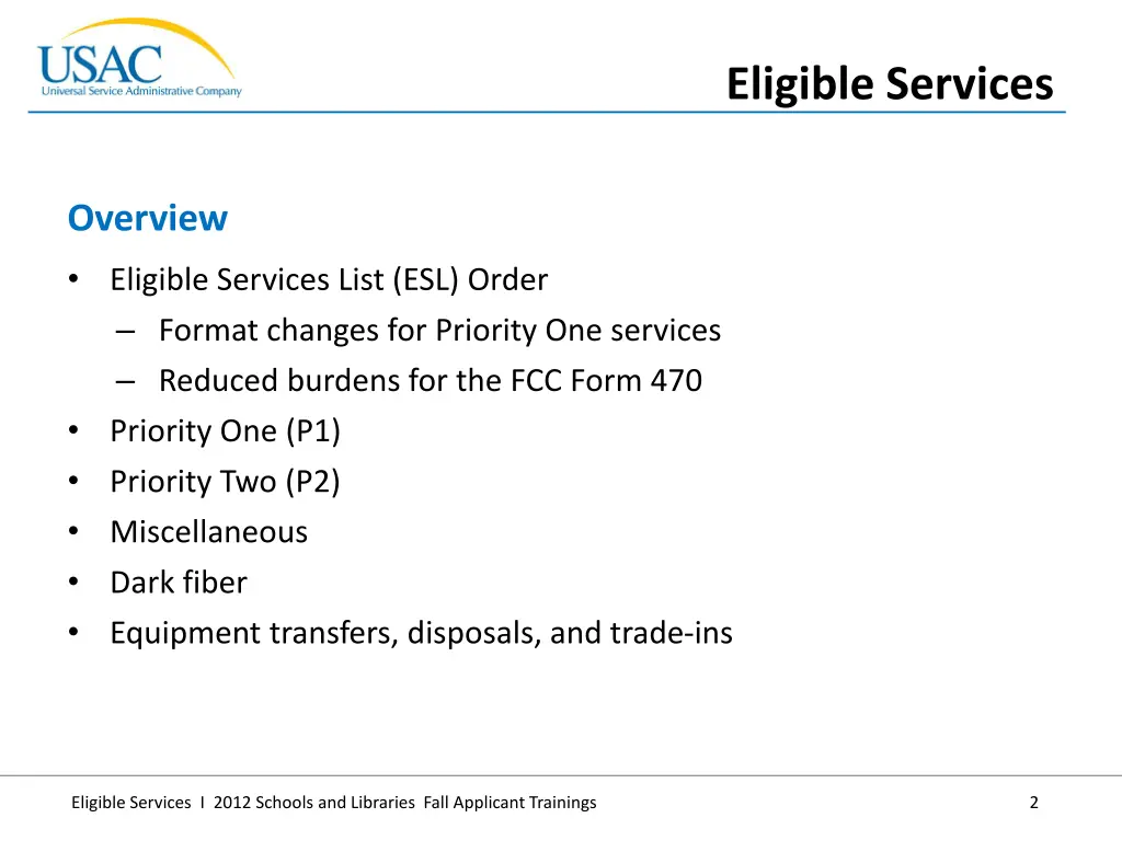 eligible services
