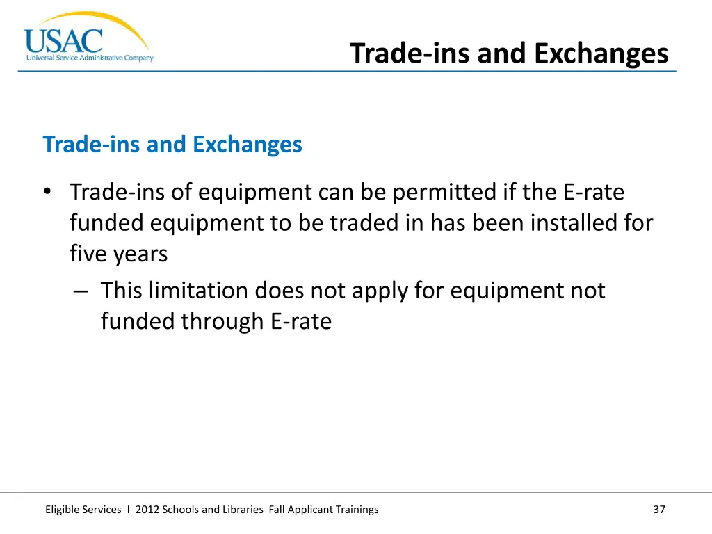 trade ins and exchanges