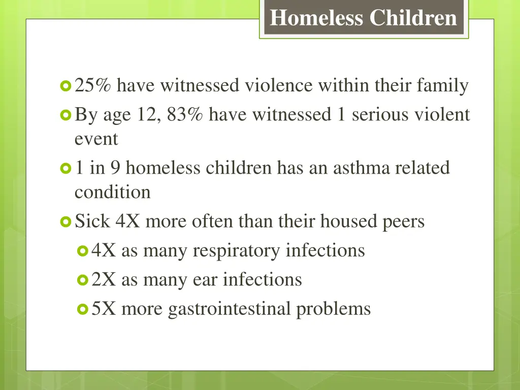 homeless children
