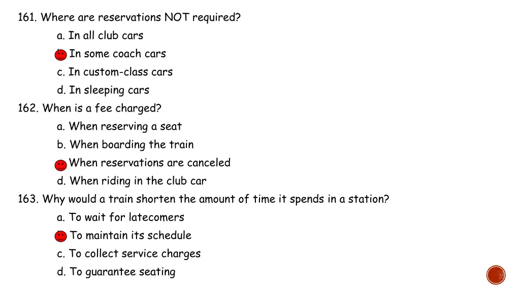 161 where are reservations not required