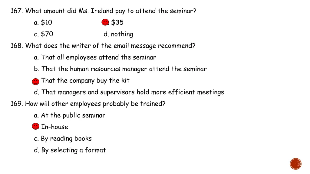 167 what amount did ms ireland pay to attend
