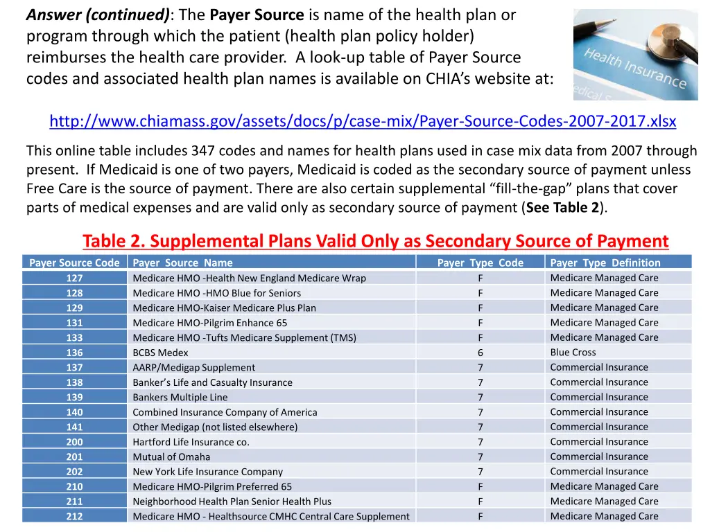 answer continued the payer source is name