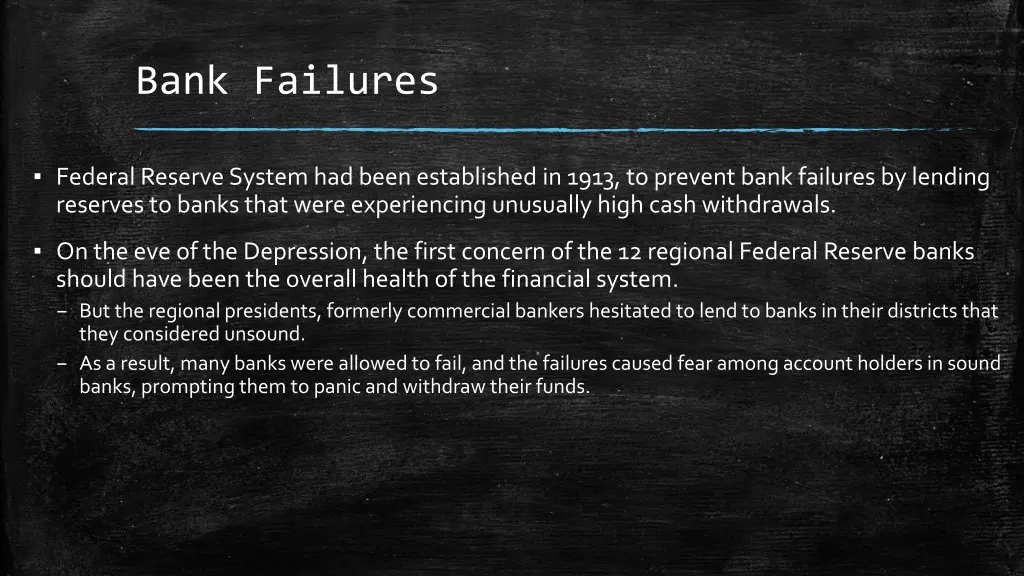 bank failures