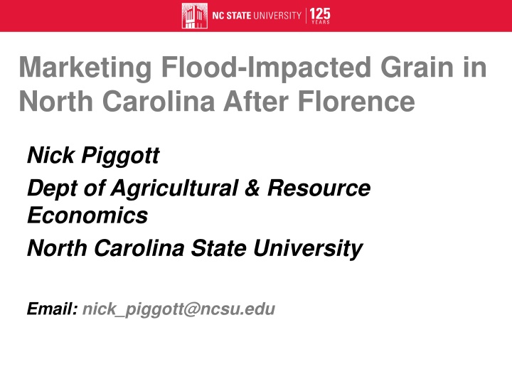 marketing flood impacted grain in north carolina
