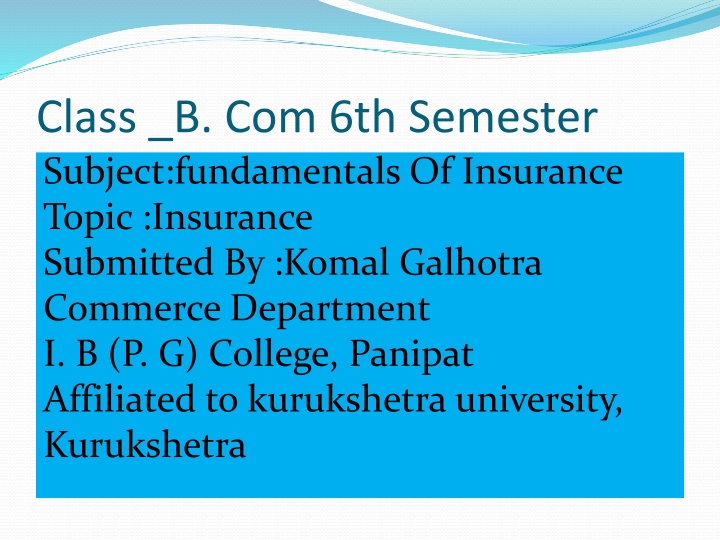 class b com 6th semester subject fundamentals