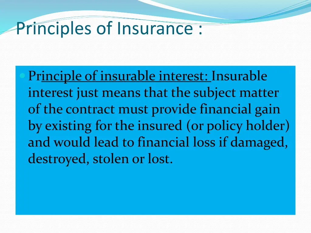principles of insurance