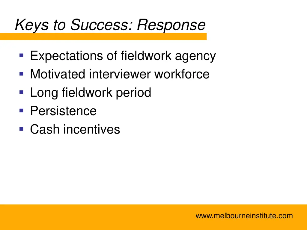 keys to success response