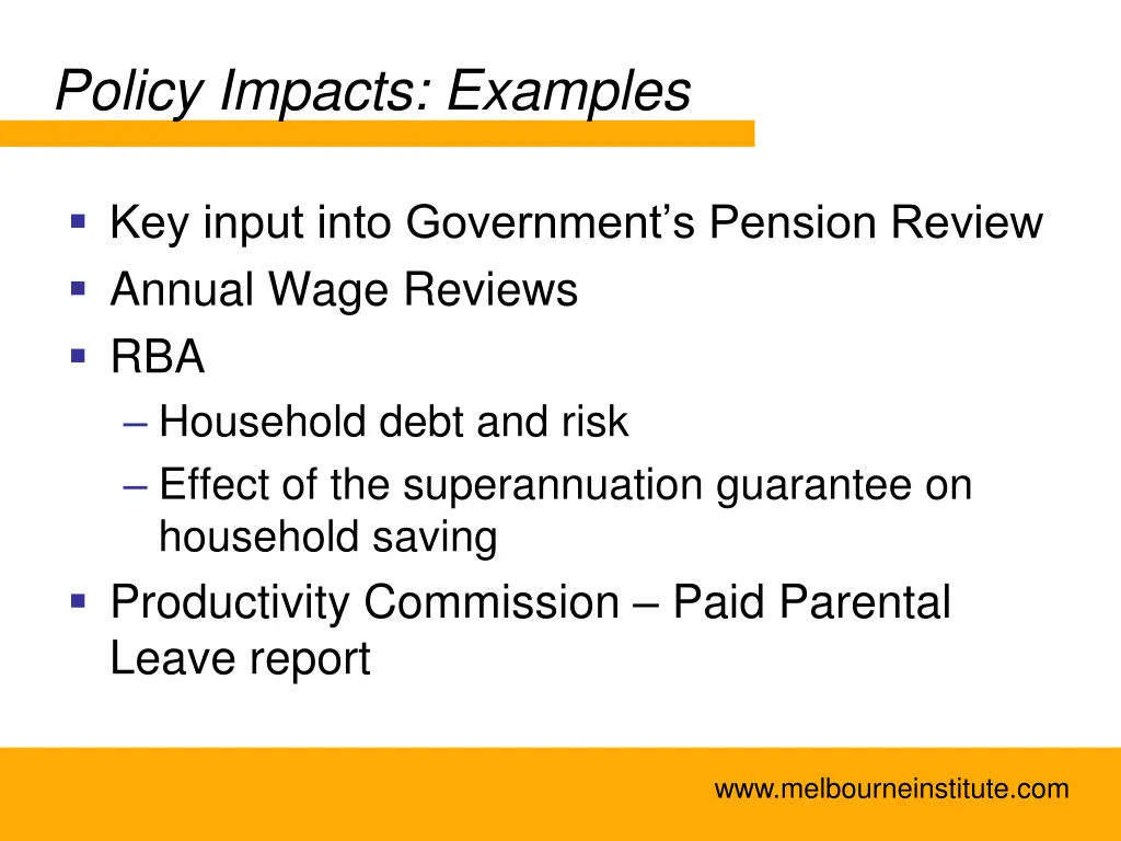 policy impacts examples